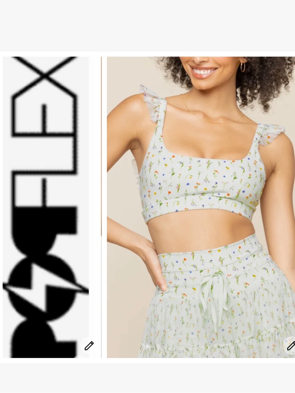 Popflex Romance Mesh Ruffle Sports Bra